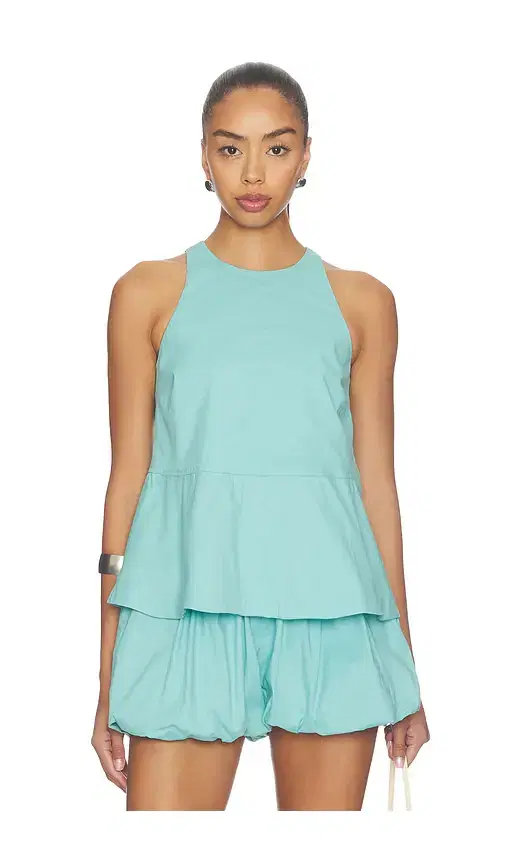 Carlos Poplin Peplum Top Carlos Poplin Peplum Top