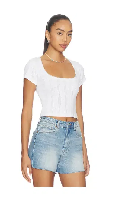 GOOD AMERICAN The Pointelle Square Neck Top | Thumbnail 3 GOOD AMERICAN The Pointelle Square Neck Top | Thumbnail 3