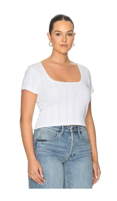 GOOD AMERICAN The Pointelle Square Neck Top | Thumbnail 4 GOOD AMERICAN The Pointelle Square Neck Top | Thumbnail 4