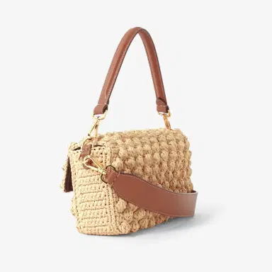 Fendi Baguette® Hazelnut-stitch raffia-effect material bag | Thumbnail 5