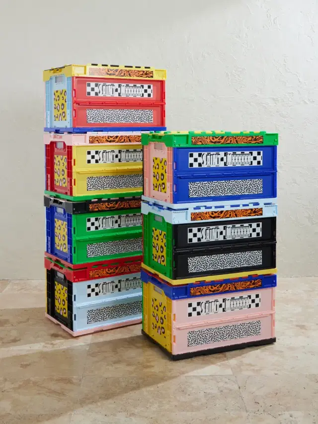 SAINT Mxxxxxx Set of 7 Logo-Printed Color-Block Foldable Boxes - Men