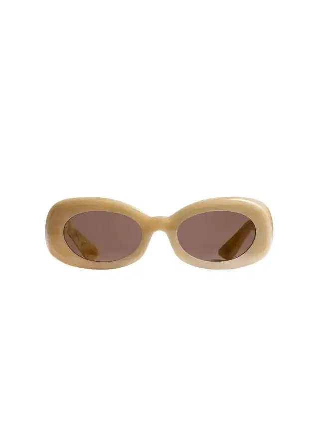 Khaite Khaite X Oliver Peoples 1992C In Beige Silk And Brown