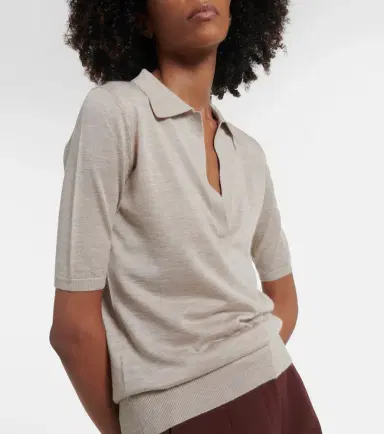 Gabriela Hearst Frank cashmere and silk polo sweater | Thumbnail 4