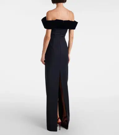 David Koma Off-shoulder wool-blend bustier gown | Thumbnail 3
