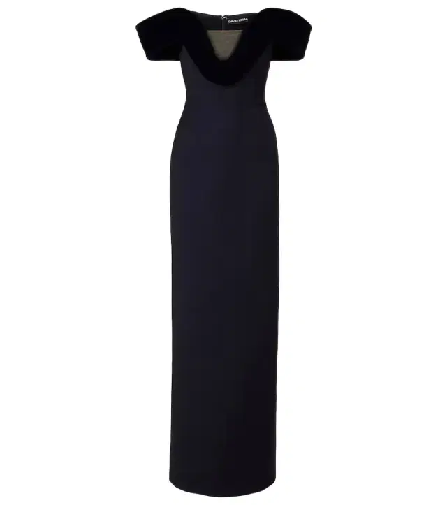 David Koma Off-shoulder wool-blend bustier gown