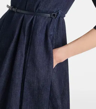 'S Max Mara 'S Max Mara Vela embellished belted denim midi dress | Thumbnail 3