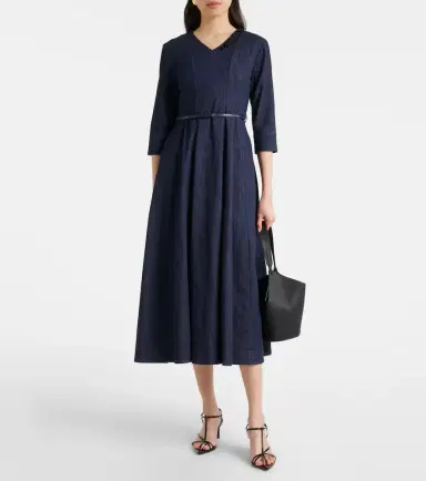 'S Max Mara 'S Max Mara Vela embellished belted denim midi dress | Thumbnail 5