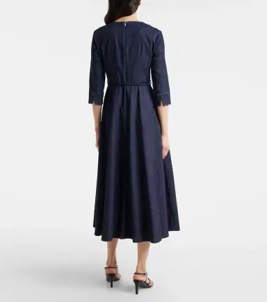 'S Max Mara 'S Max Mara Vela embellished belted denim midi dress | Thumbnail 6