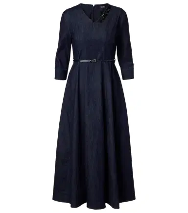 'S Max Mara 'S Max Mara Vela embellished belted denim midi dress | Thumbnail 1