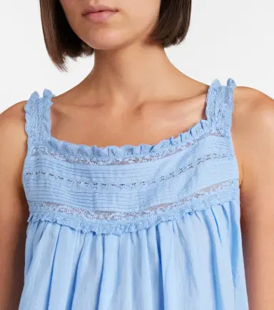 DÔEN Dôen Bea lace-trimmed ramie minidress | Thumbnail 4