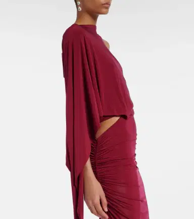 Alex Perry Asymmetric gathered jersey gown | Thumbnail 3