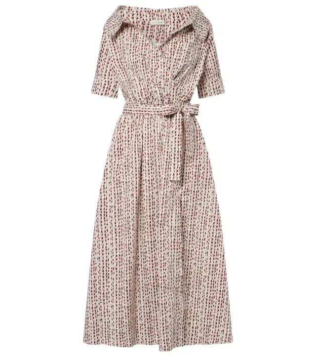Lydia printed cotton-blend wrap dress