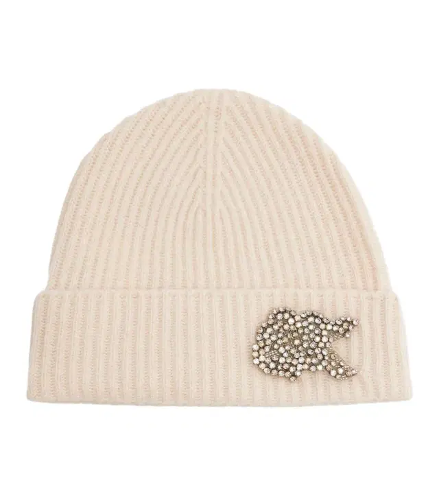 Erdem Embellished cashmere beanie