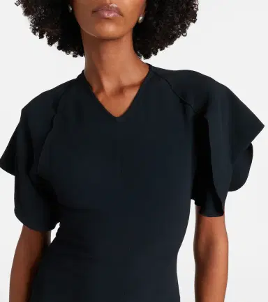 Victoria Beckham Asymmetric draped cady midi dress | Thumbnail 2
