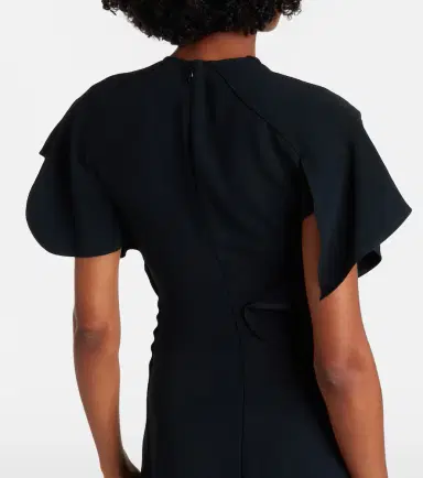 Victoria Beckham Asymmetric draped cady midi dress | Thumbnail 5