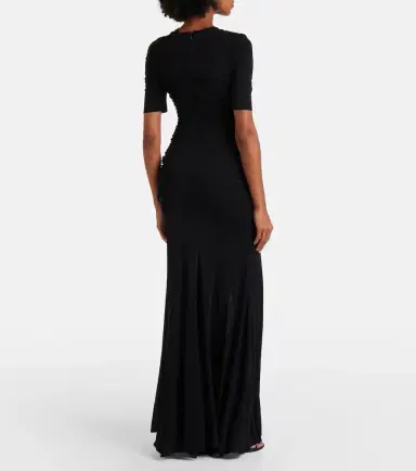 Victoria Beckham Ruched crêpe jersey maxi dress | Thumbnail 3