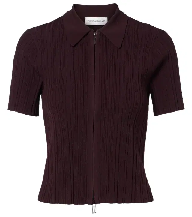 Victoria Beckham Ribbed-knit zip-up top