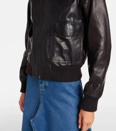 Victoria Beckham Shearling-trimmed leather jacket | Thumbnail 2 Victoria Beckham Shearling-trimmed leather jacket | Thumbnail 2