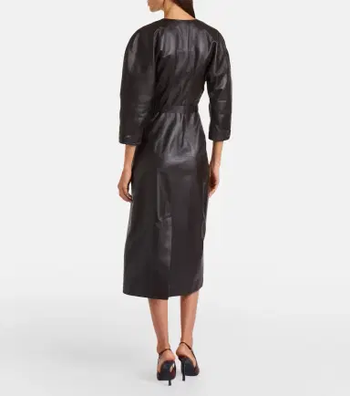 Victoria Beckham Leather midi dress | Thumbnail 2