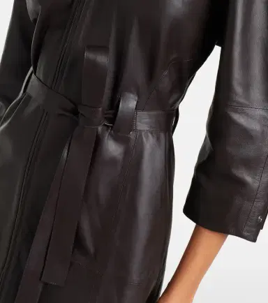 Victoria Beckham Leather midi dress | Thumbnail 3