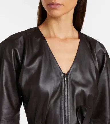 Victoria Beckham Leather midi dress | Thumbnail 5