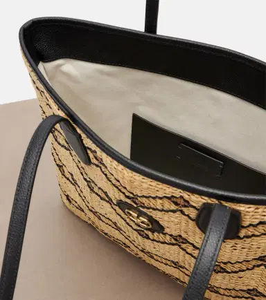 Valentino Garavani VLogo N/S Medium raffia tote bag | Thumbnail 4
