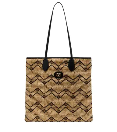 Valentino Garavani VLogo N/S Medium raffia tote bag | Thumbnail 1