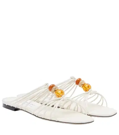 Jimmy Choo Lova beaded leather sandals | Thumbnail 1