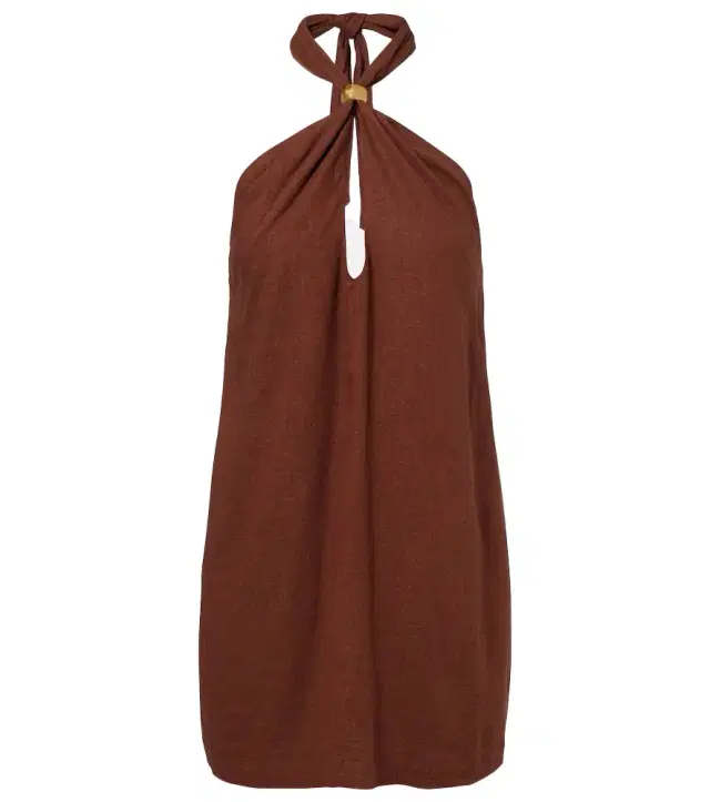 ViX Paula Hermanny Astera halterneck linen-blend minidress