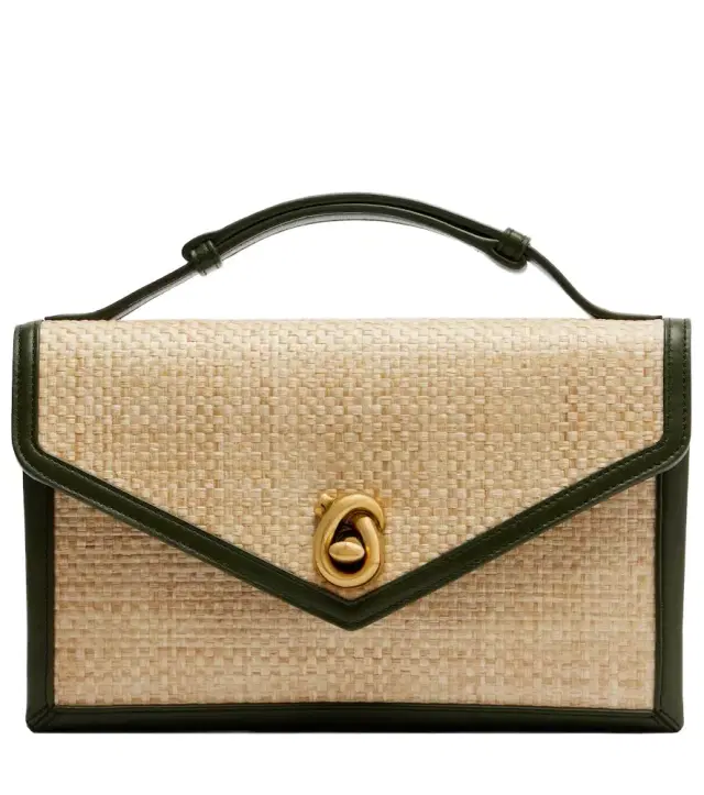 Knot Lock Medium raffia top-handle bag