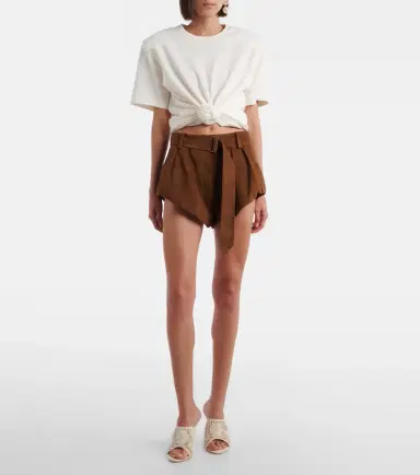 Magda Butrym Belted suede shorts | Thumbnail 4