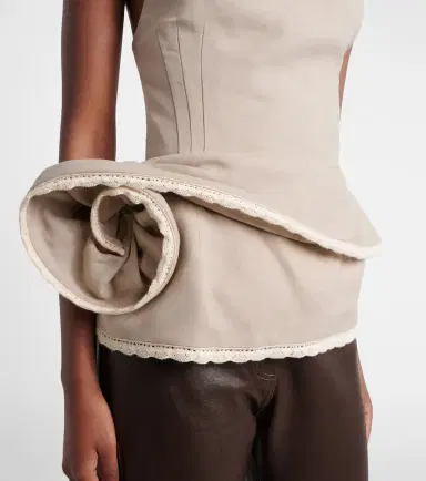 Magda Butrym Peplum floral-appliqué linen top | Thumbnail 2