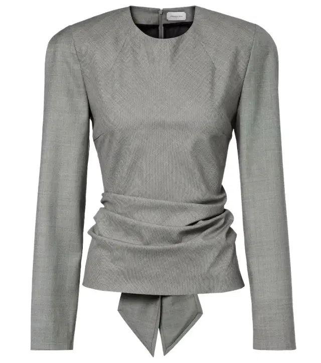 Draped wool blouse