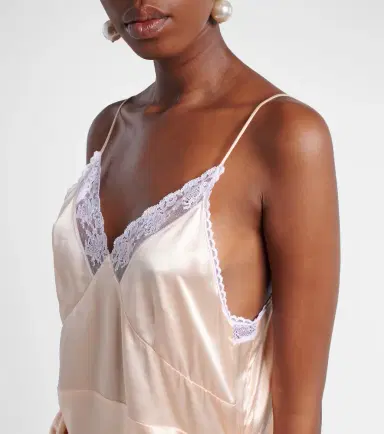 Magda Butrym Lace-trimmed silk satin slip dress | Thumbnail 5