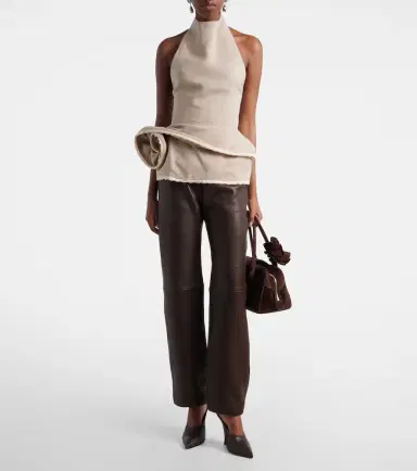 Magda Butrym Leather straight pants | Thumbnail 2 Magda Butrym Leather straight pants | Thumbnail 2