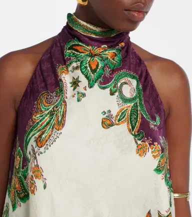 ALÉMAIS Alémais Ruthie floral halterneck top | Thumbnail 4