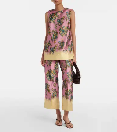 ALÉMAIS Alémais Faye floral cropped pants | Thumbnail 4