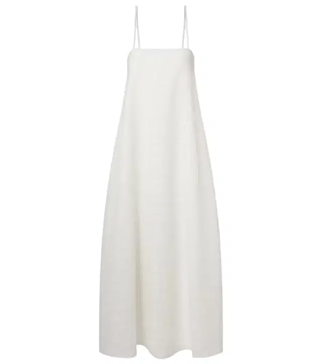 Asceno Melfi checked linen and cotton maxi dress