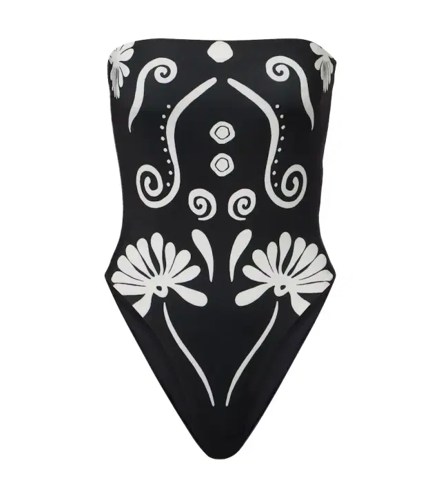 Cala de la Cruz Lore printed strapless swimsuit
