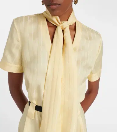 Versace Greca jacquard satin shirt dress | Thumbnail 3 Versace Greca jacquard satin shirt dress | Thumbnail 3