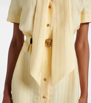 Versace Greca jacquard satin shirt dress | Thumbnail 5 Versace Greca jacquard satin shirt dress | Thumbnail 5