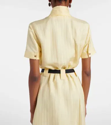 Versace Greca jacquard satin shirt dress | Thumbnail 6 Versace Greca jacquard satin shirt dress | Thumbnail 6