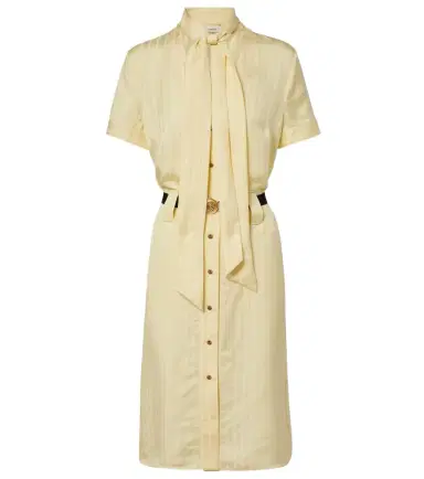 Versace Greca jacquard satin shirt dress | Thumbnail 1 Versace Greca jacquard satin shirt dress | Thumbnail 1