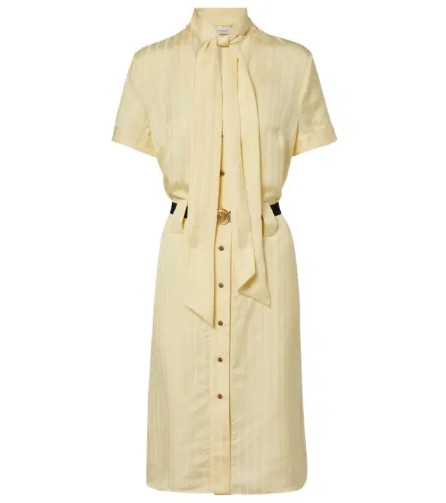 Versace Greca jacquard satin shirt dress