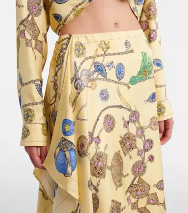 Versace Printed silk twill wrap skirt | Thumbnail 2