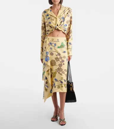 Versace Printed silk twill wrap skirt | Thumbnail 5