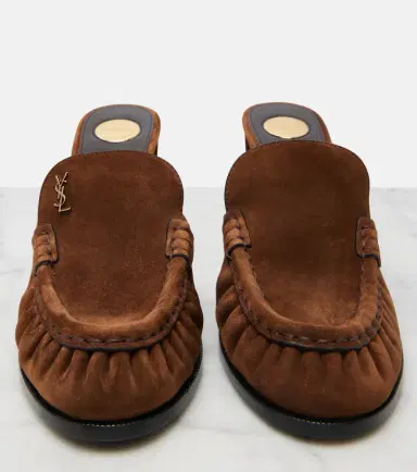 Saint Laurent Le Loafer Cassandre suede mules | Thumbnail 2