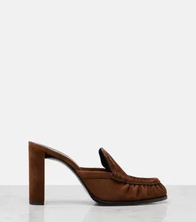Saint Laurent Le Loafer Cassandre suede mules | Thumbnail 3