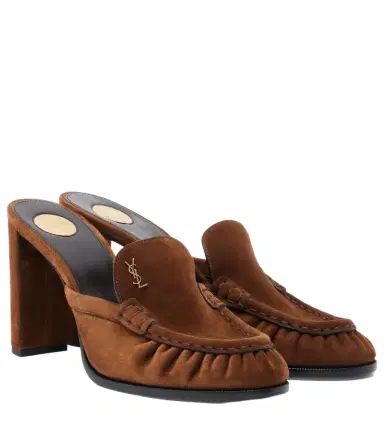Saint Laurent Le Loafer Cassandre suede mules | Thumbnail 1