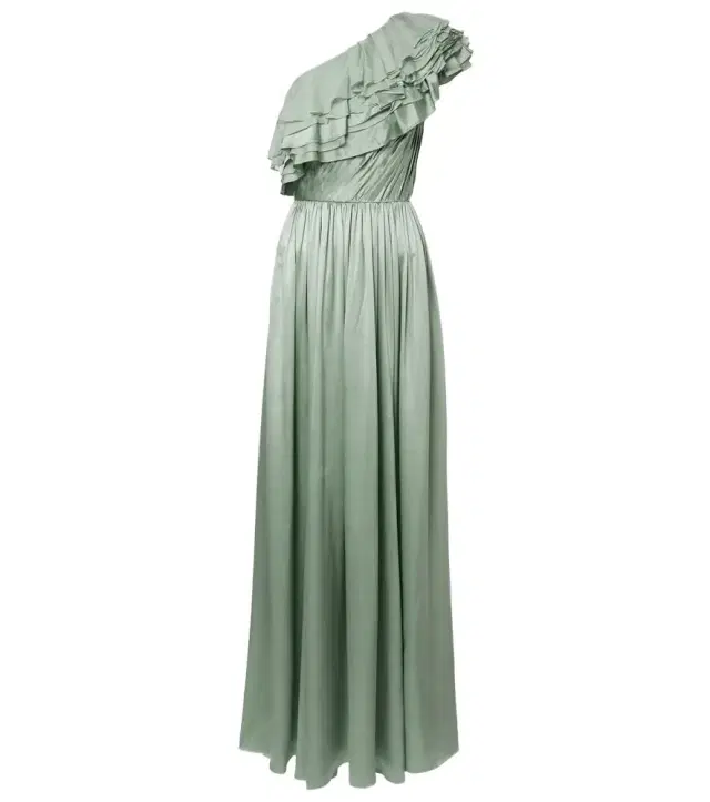 Avalina ruffled silk maxi dress